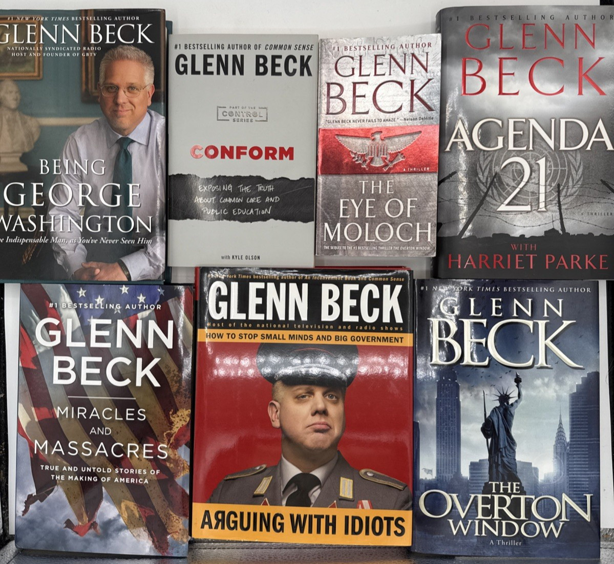 Lot of 7 Books by Glenn Beck, Paperback and Hardcover, B198