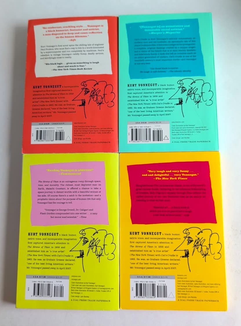 Kurt Vonnegut Lot 4 Paperbacks – Cat’s Cradle Player Piano Sirens Slaughterhouse