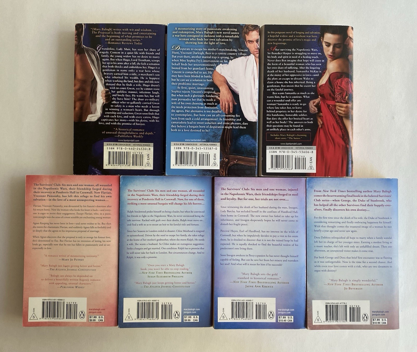 Mary Balogh Lot of 7 Complete Survivor’s Club MMPs THE PROPOSAL, ARRANGEMENT