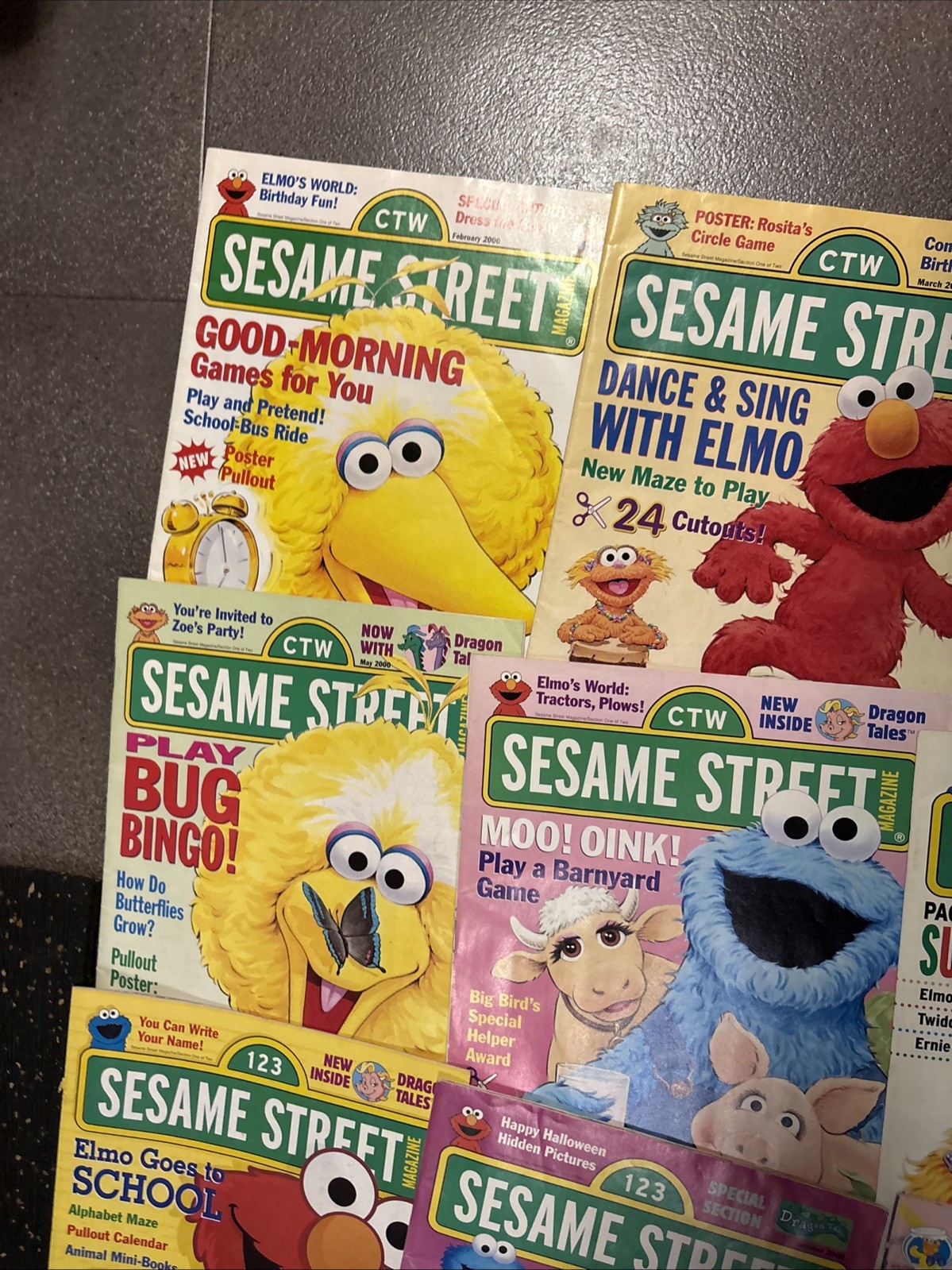 CTW sesame street magazine lot Of 18 – 1998 1999 & 2000 Vintage Elmo Big Bird