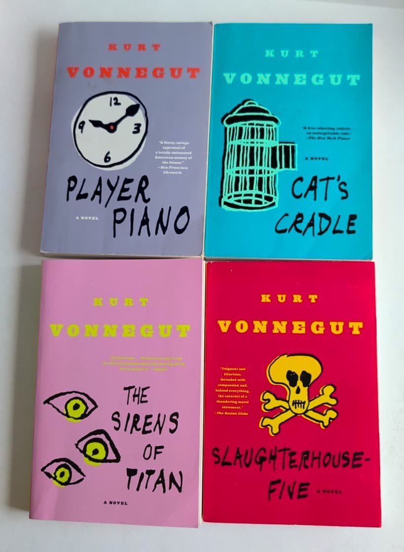 Kurt Vonnegut Lot 4 Paperbacks – Cat’s Cradle Player Piano Sirens Slaughterhouse