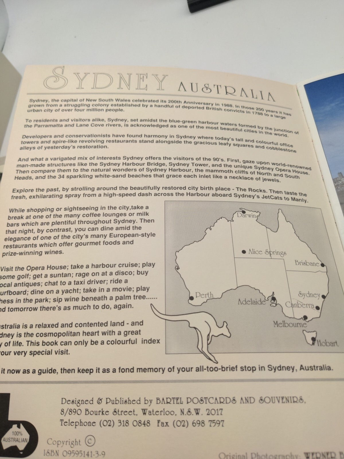 Sydney Australia Picture Pictorial Book 28 Pages