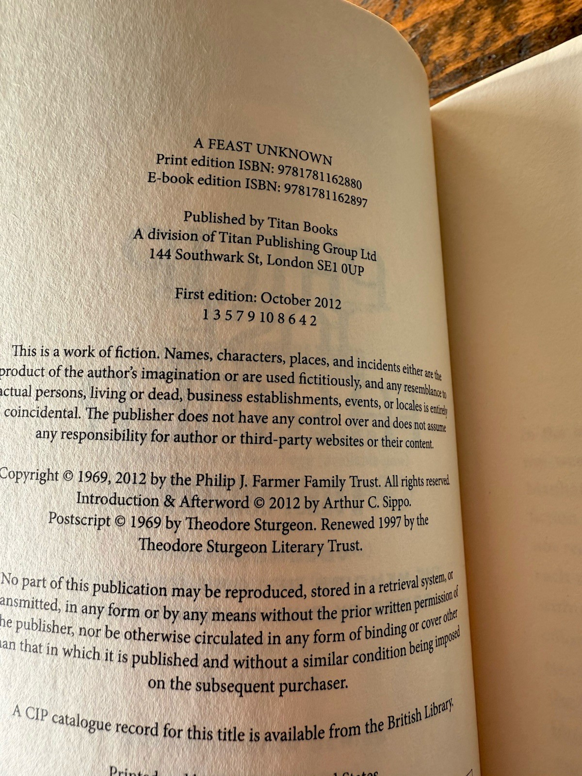 Feast Unknown : The Wold Newton Parallel Universe by Philip Jose Farmer…