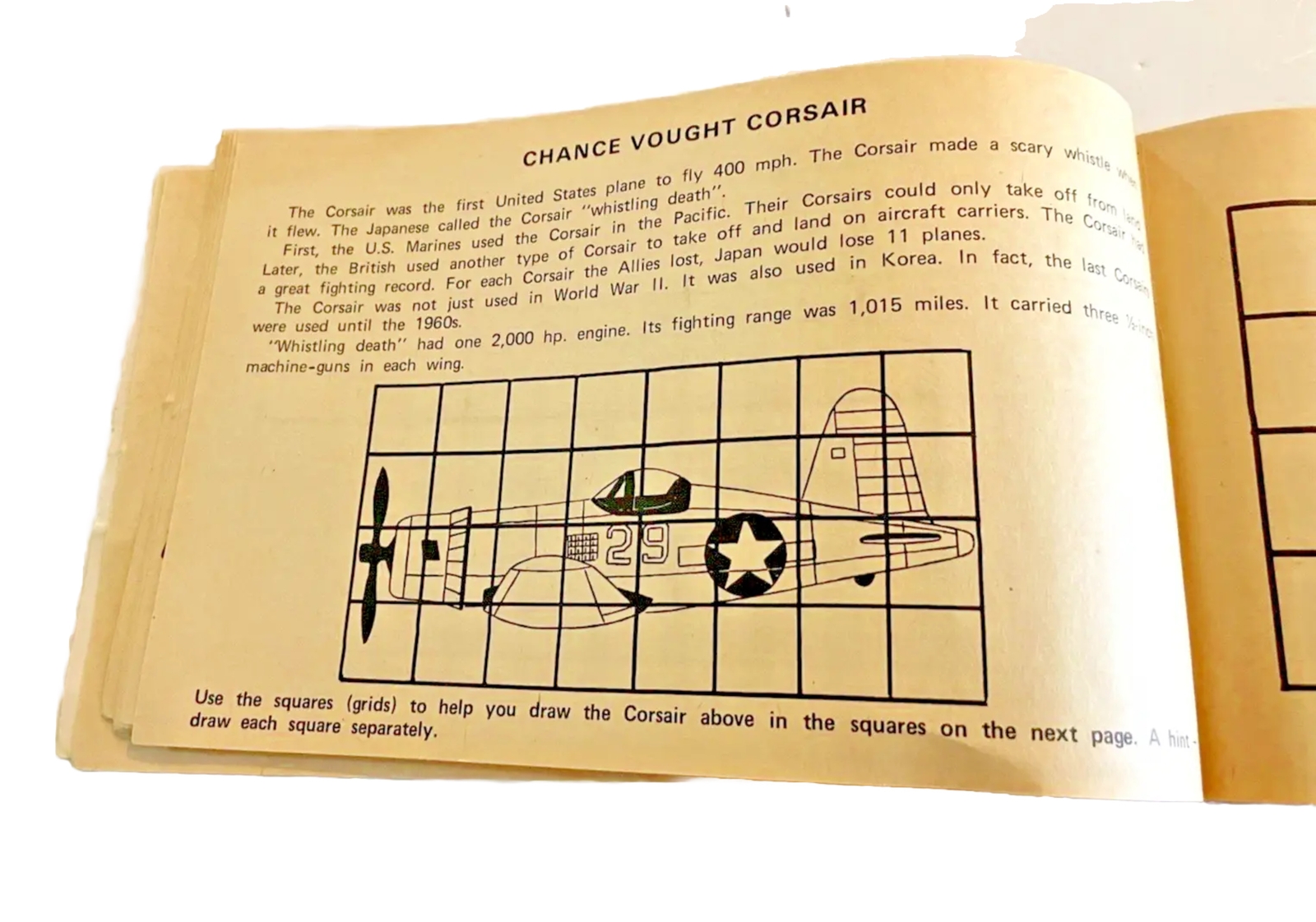Coloring Book WWII Fighter Planes Design Draw 46 pages Softcover 1980 Vintage