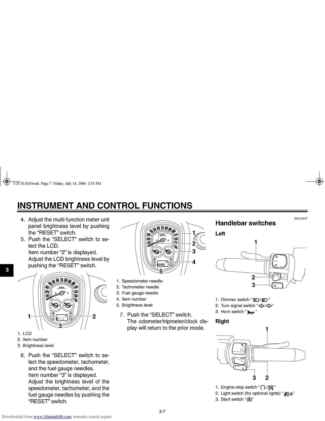YAMAHA XV19CTSW XV19CTW XV19CTMW Owners Manual – STEEL WIRE BOUND – TOUGH COVERS
