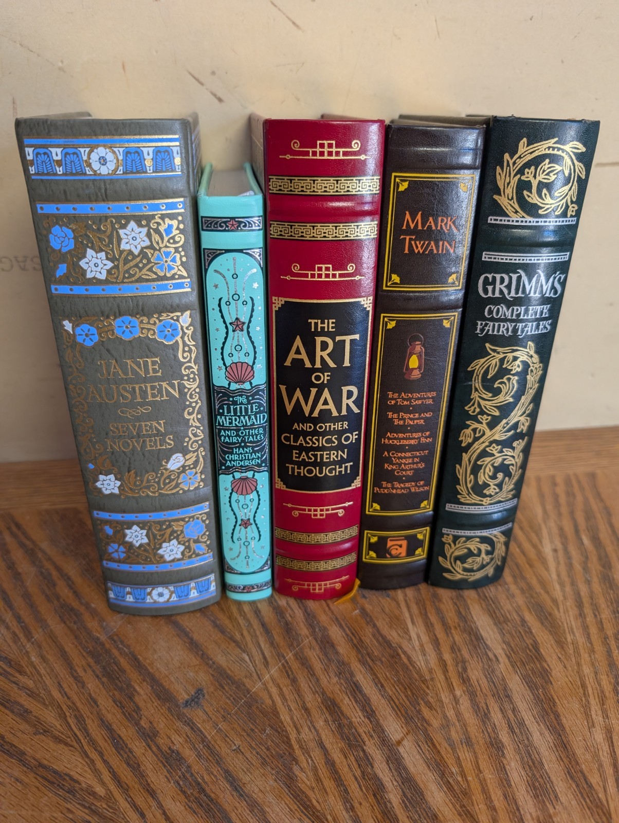 Lot of 5 Classic Books Decorative Leatherbound Barnes & Noble Canterbury