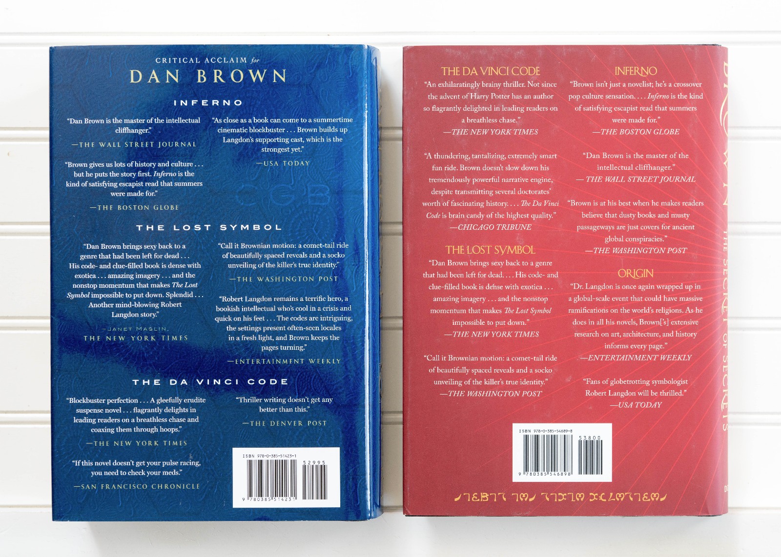 Dan Brown ROBERT LANGDON Complete Series Lot of 6 (#1-6) Set HC HARDCOVER Books