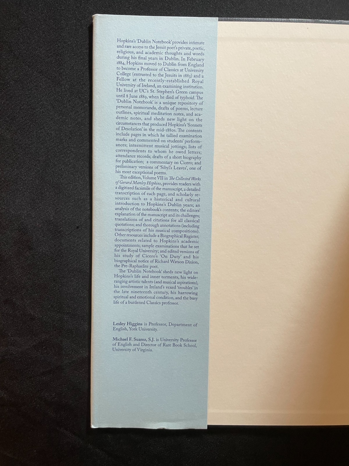“Collected Works of Gerard Manley Hopkins Volume VII” Dublin Notebook -Hardcover