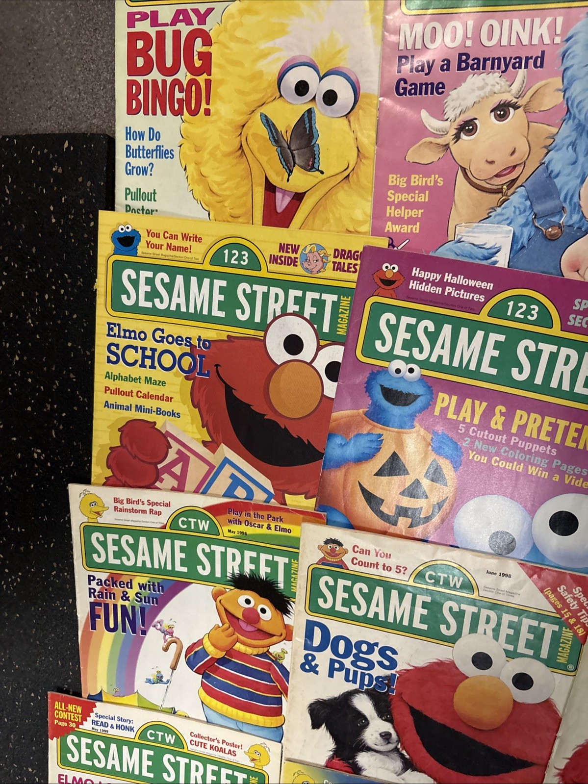 CTW sesame street magazine lot Of 18 – 1998 1999 & 2000 Vintage Elmo Big Bird