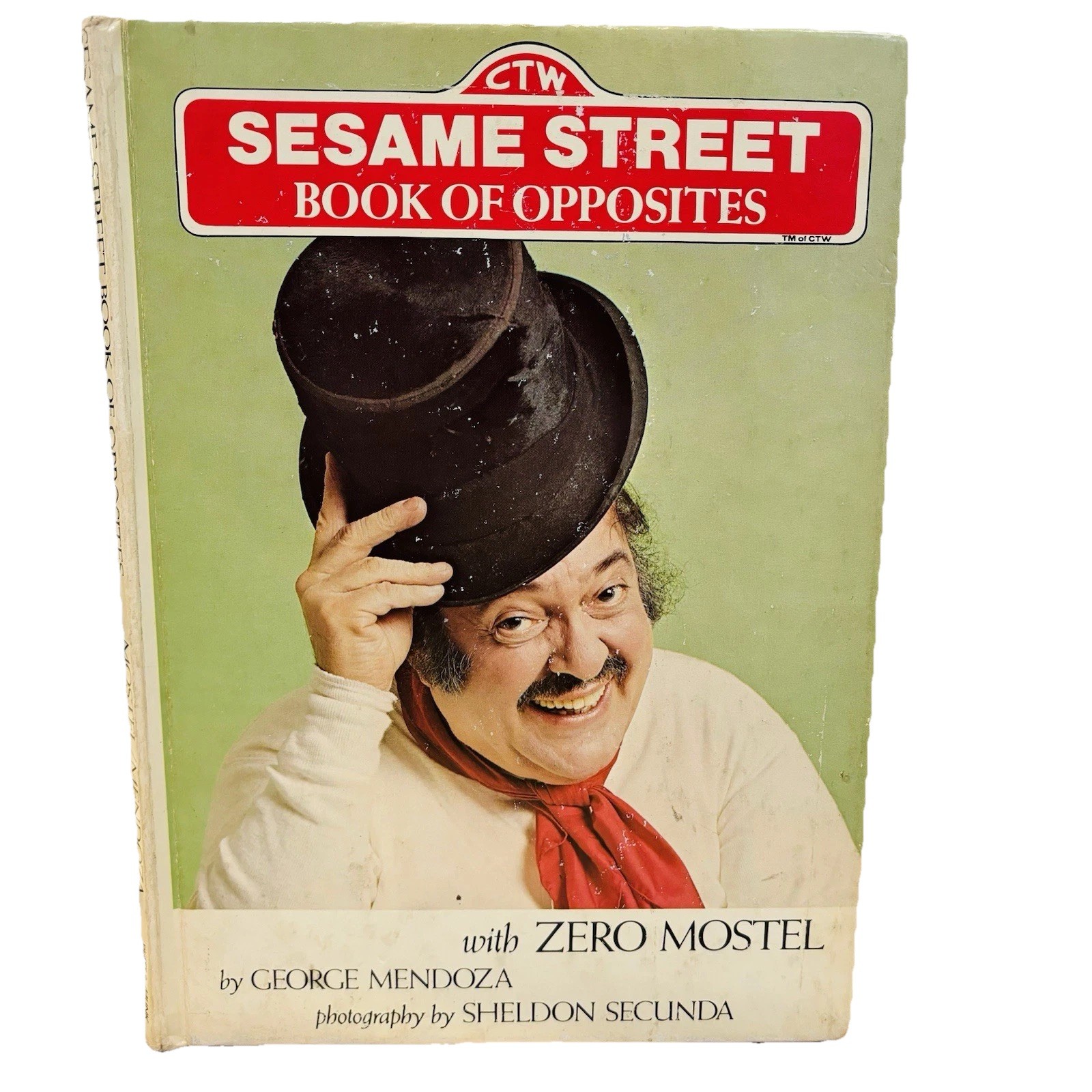 CTW Sesame Street Book of Opposites Zero Mostel by George Mendoza 1974 HC Book