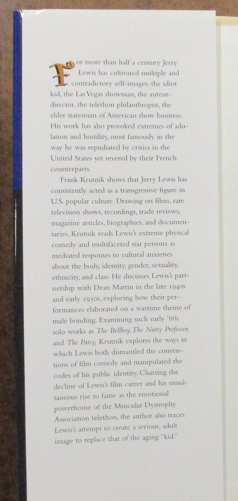 “Inventing Jerry Lewis” Hardcover Book (2000) Frank Krutnik – First Edition