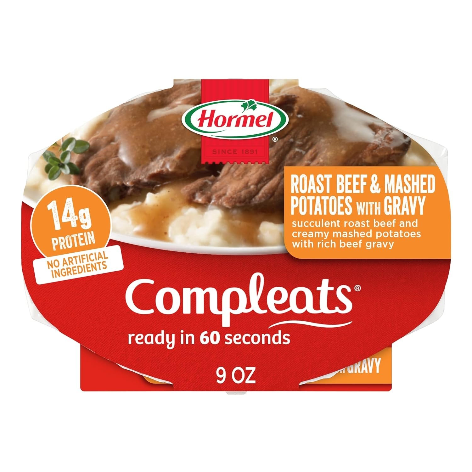 Satisfying Microwave Tray – Roast Beef & Mashed Potatoes, 6 Trays of 9 oz Each