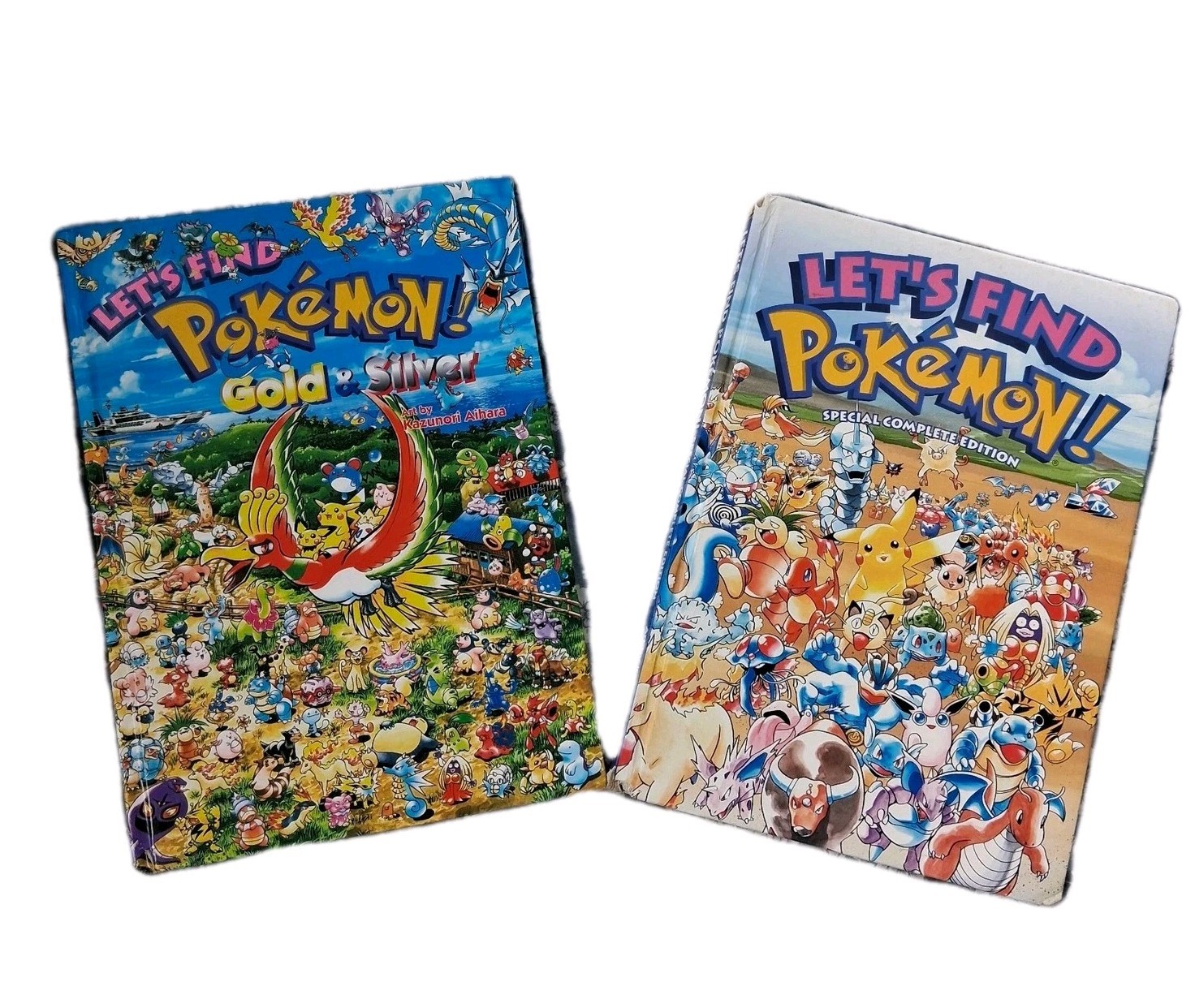 Pair of “Let’s Find Pokemon!” Hardcover GOLD & SILVER / SPECIAL COMPLETE EDITION