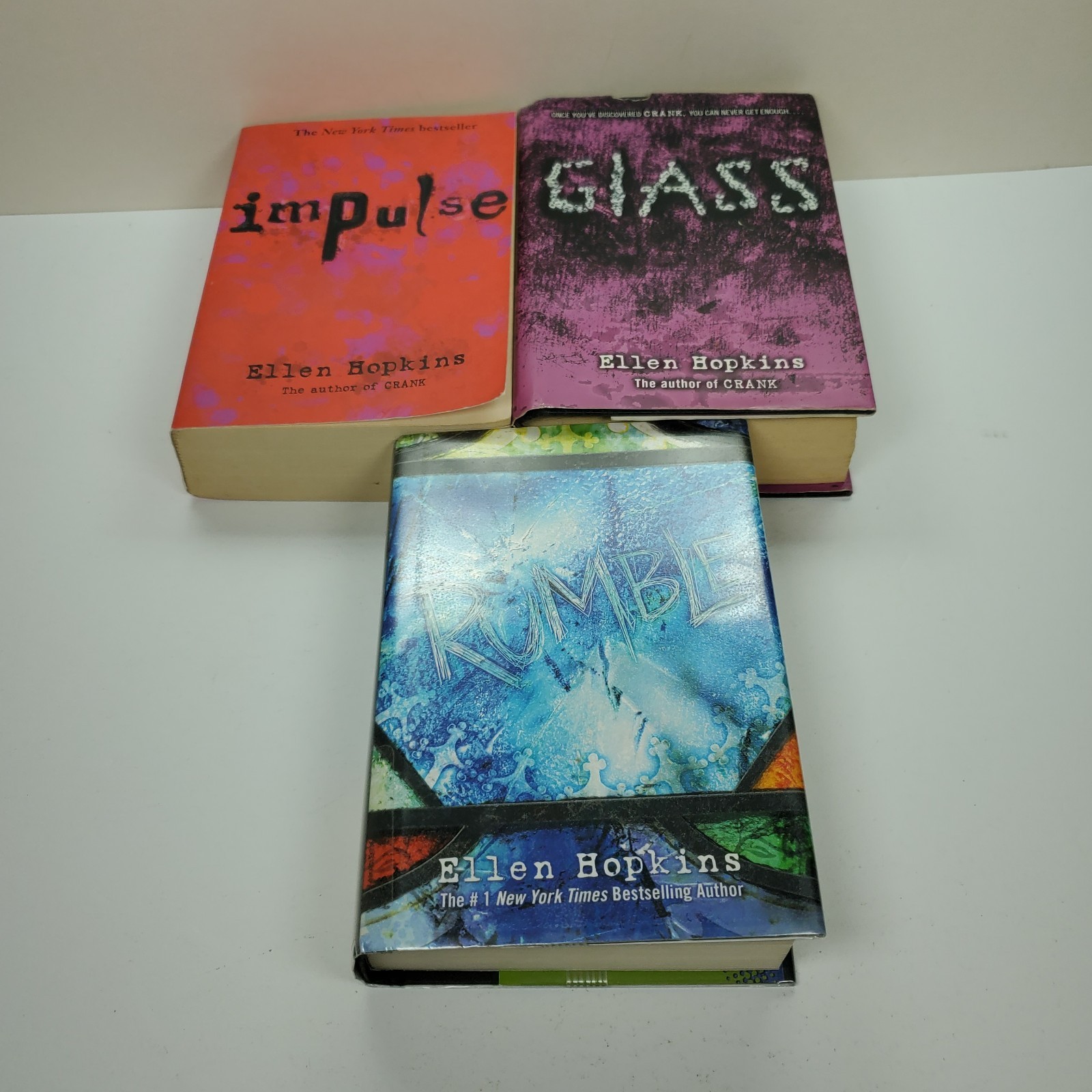 Lot Ellen Hopkins Crank Series 7 PB &HC Book Set