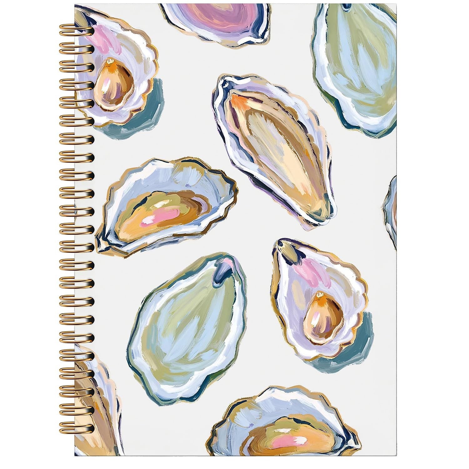 Oyster Shell Notebook 5.5 x 8.3 Inches, Coastal Aesthetic Journal, Seashell P…