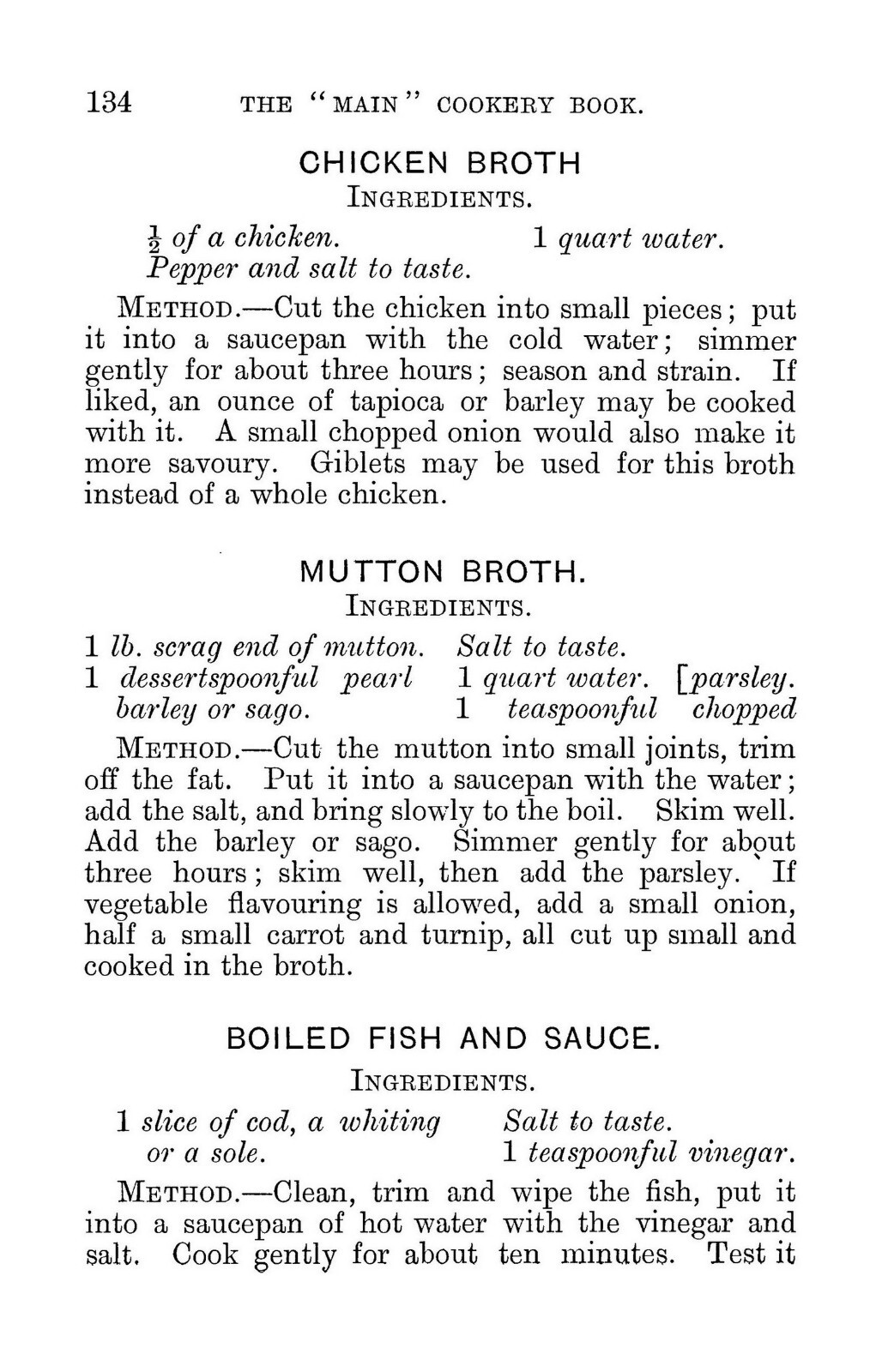 “1900” The Main Cookery Book Vintage Cook Book 154 Pages