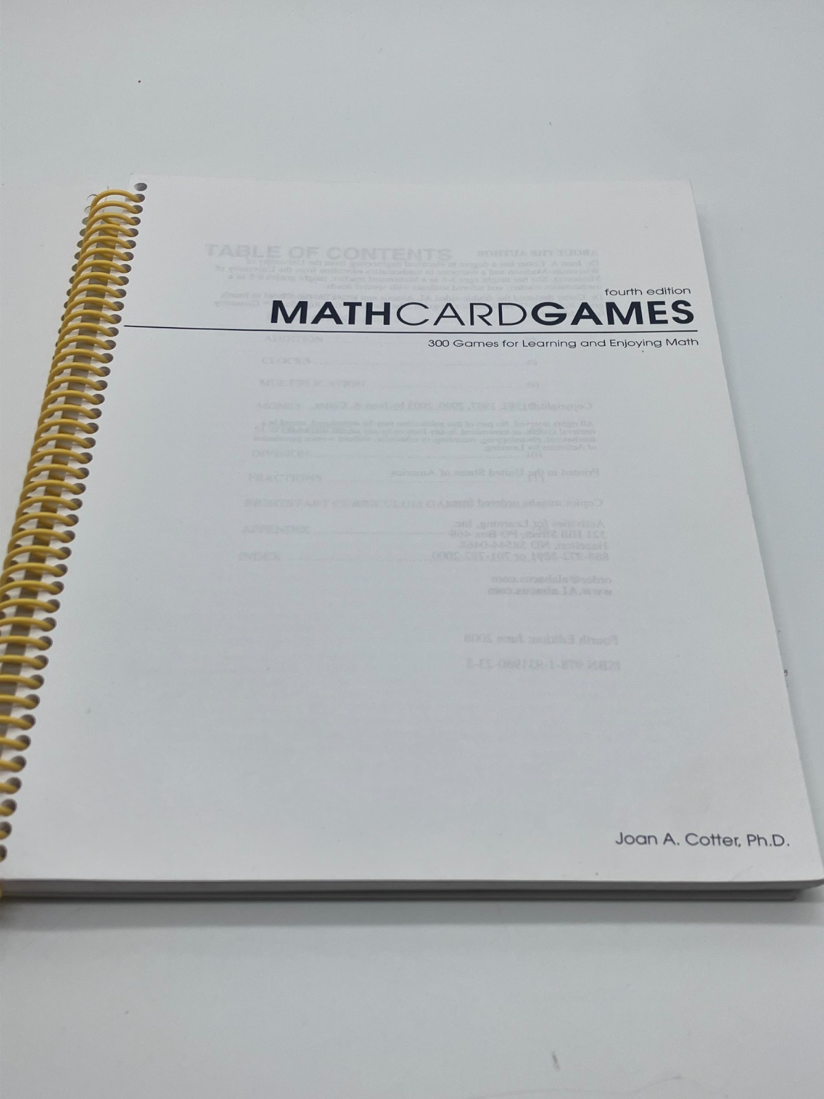 Activities for Learning Math Card Games 4th Edition Spiral-bound + DVD Included