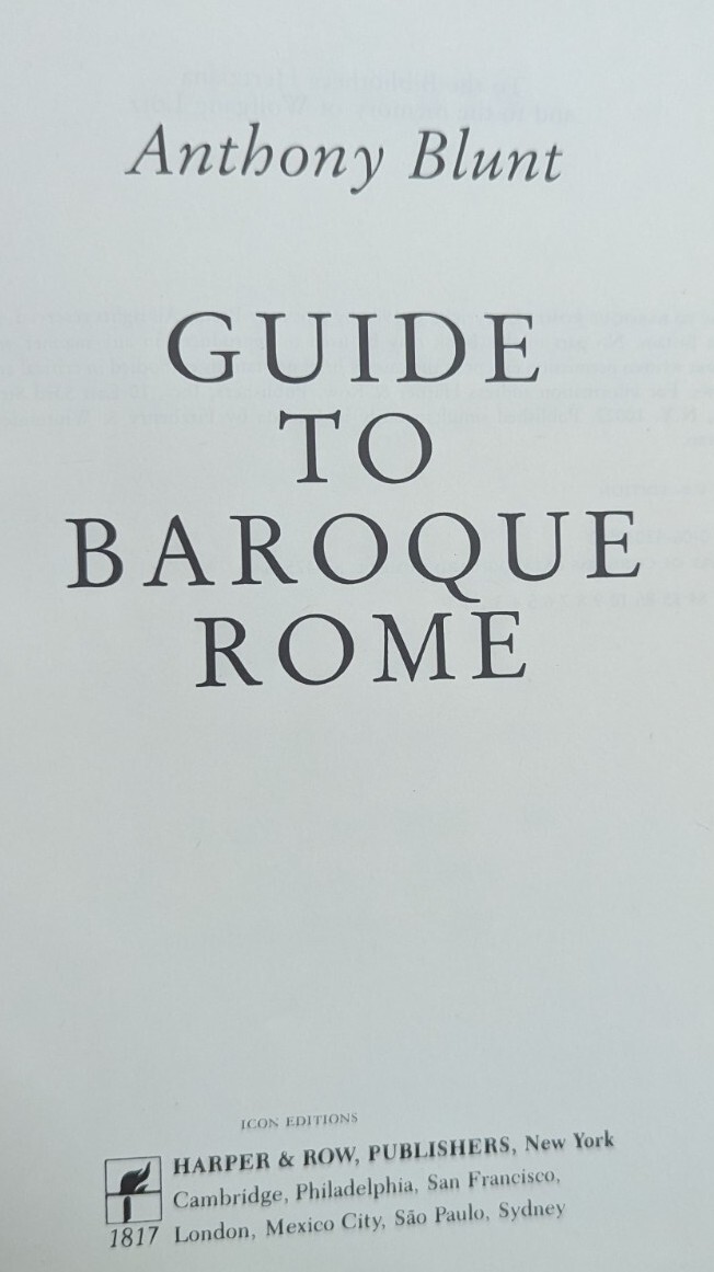 GUIDE TO BAROQUE ROME (ICON EDITIONS)