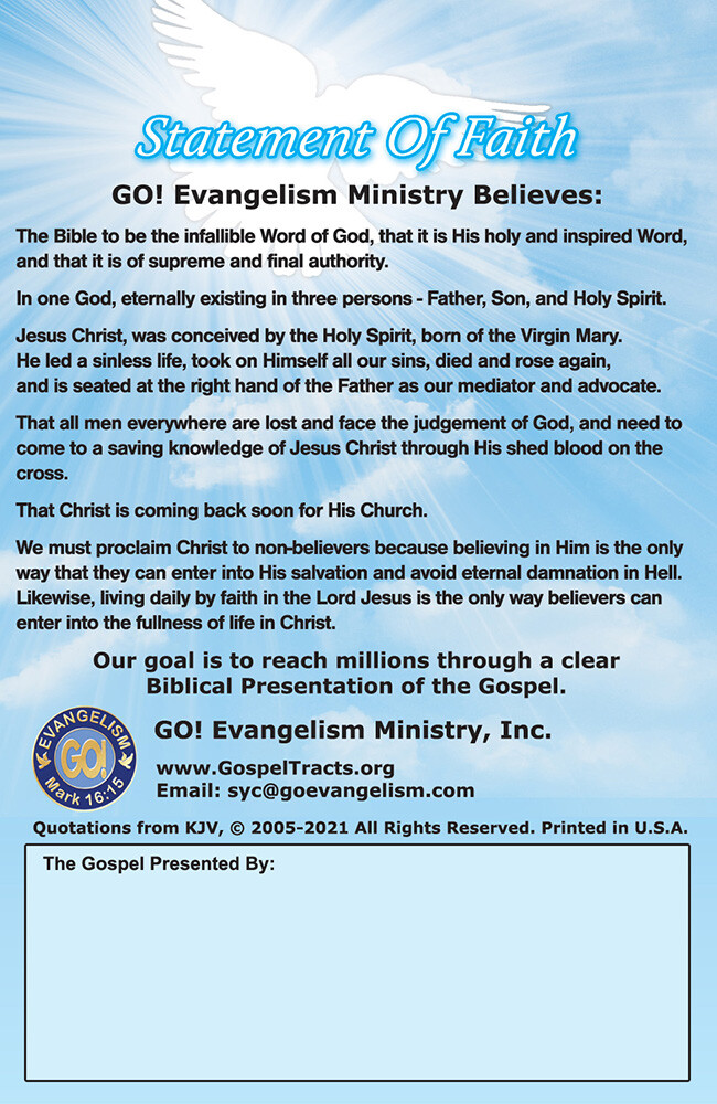 English-(KJV) Bible Gospel Tracts, Pack of 40 Units in 4 Covers, 12 pages each