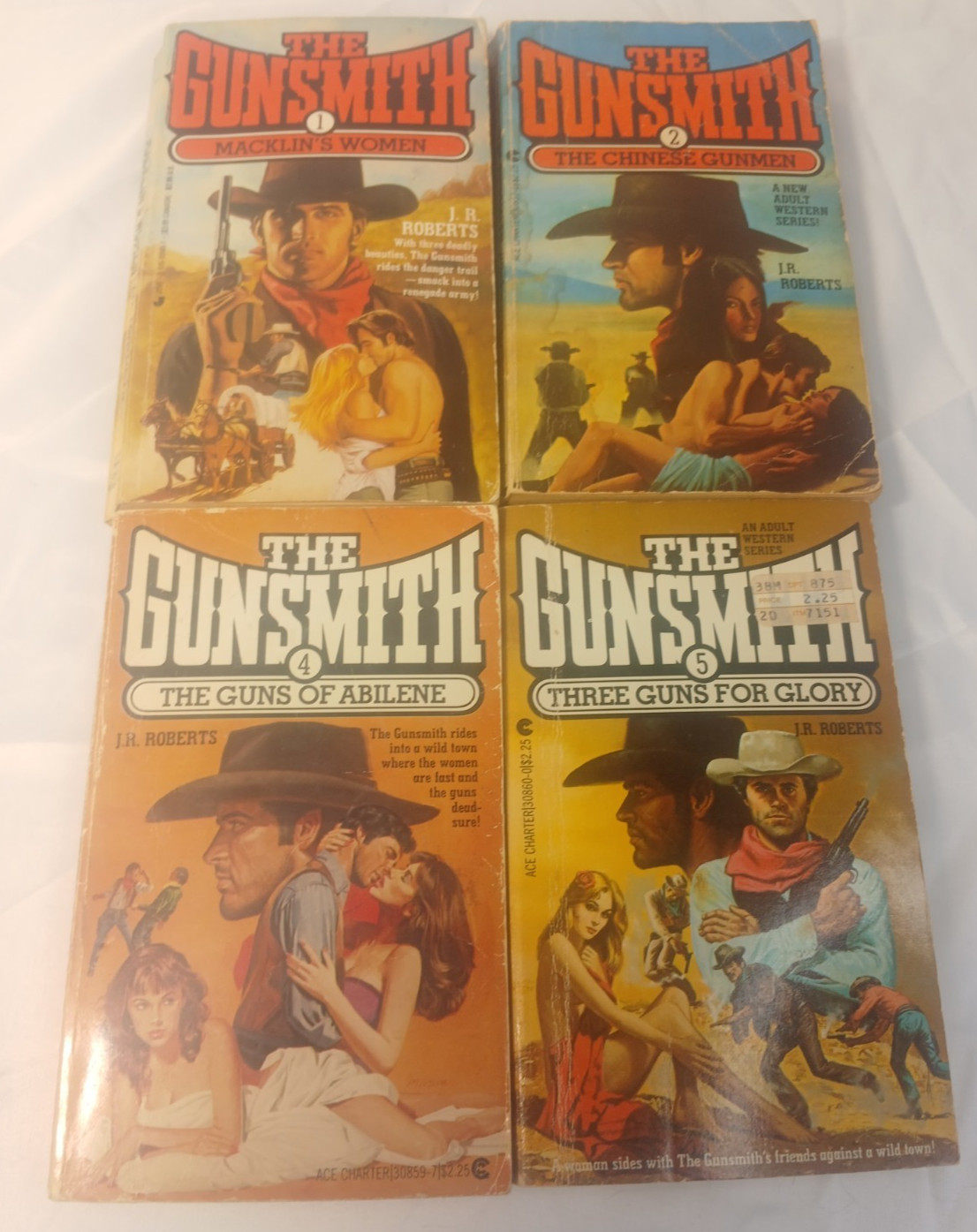 Lo of 9 The Gunsmith – J. R. Robert – Books 1-2, 4-6, 49 ,50, 52, and 55