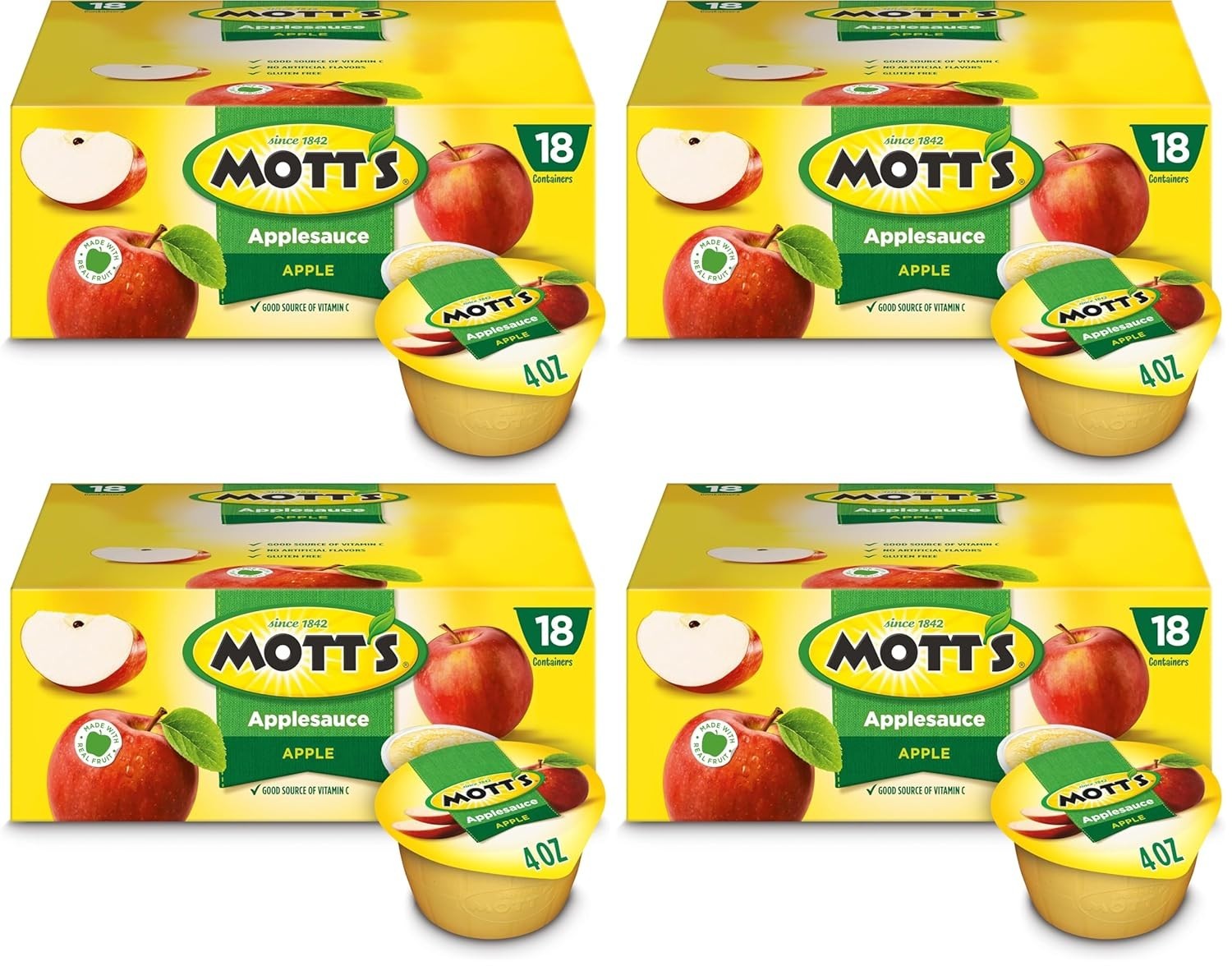 Portable Apple Sauce Cups, 4 oz x 72