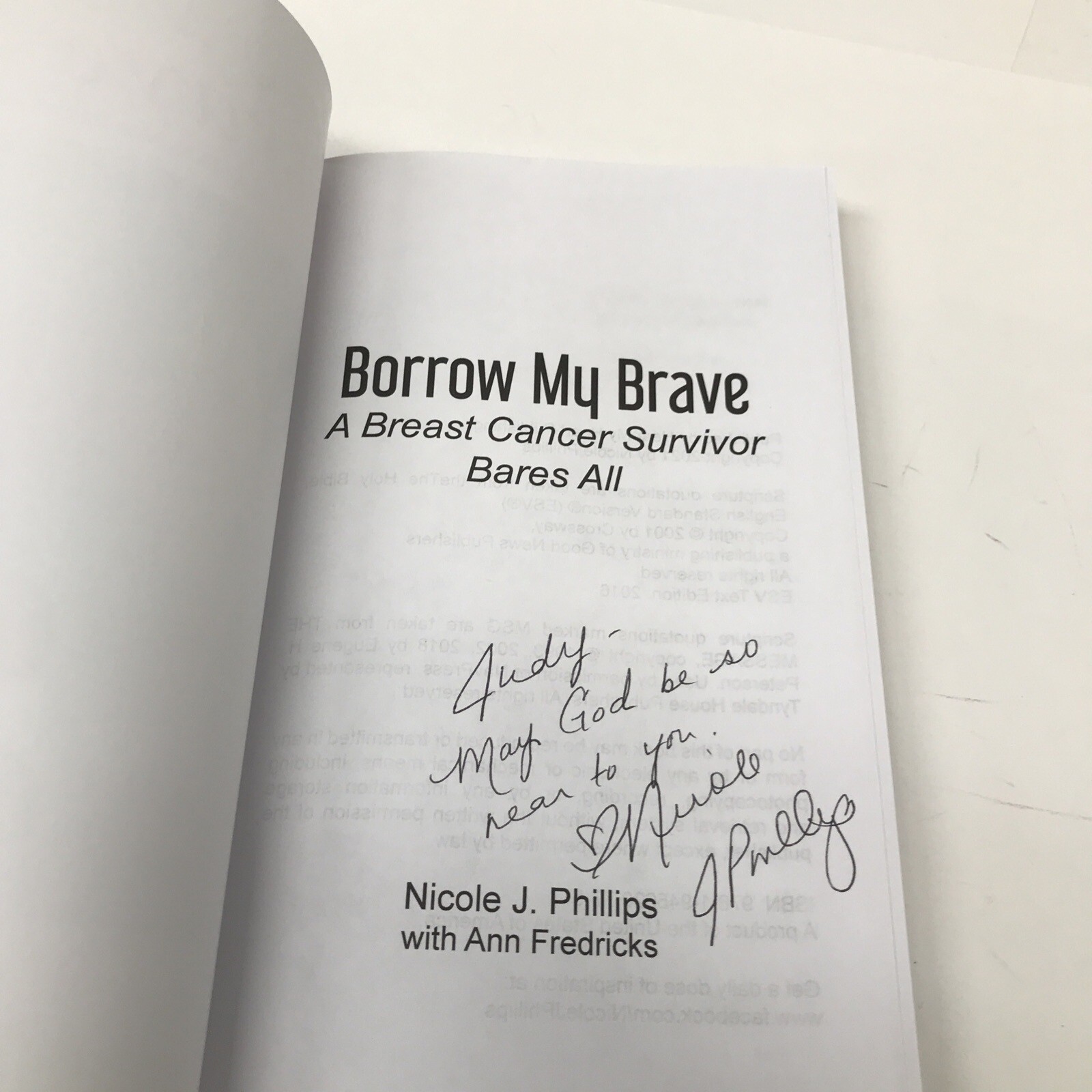 Borrow My Brave by Nicole J. Phillips pbk 2021 inscribed