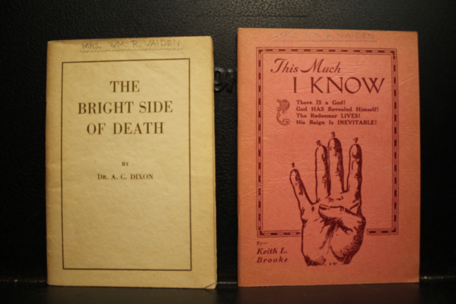 2 vintage Christian literature booklets The Bright Side of Death Dixon Brooks