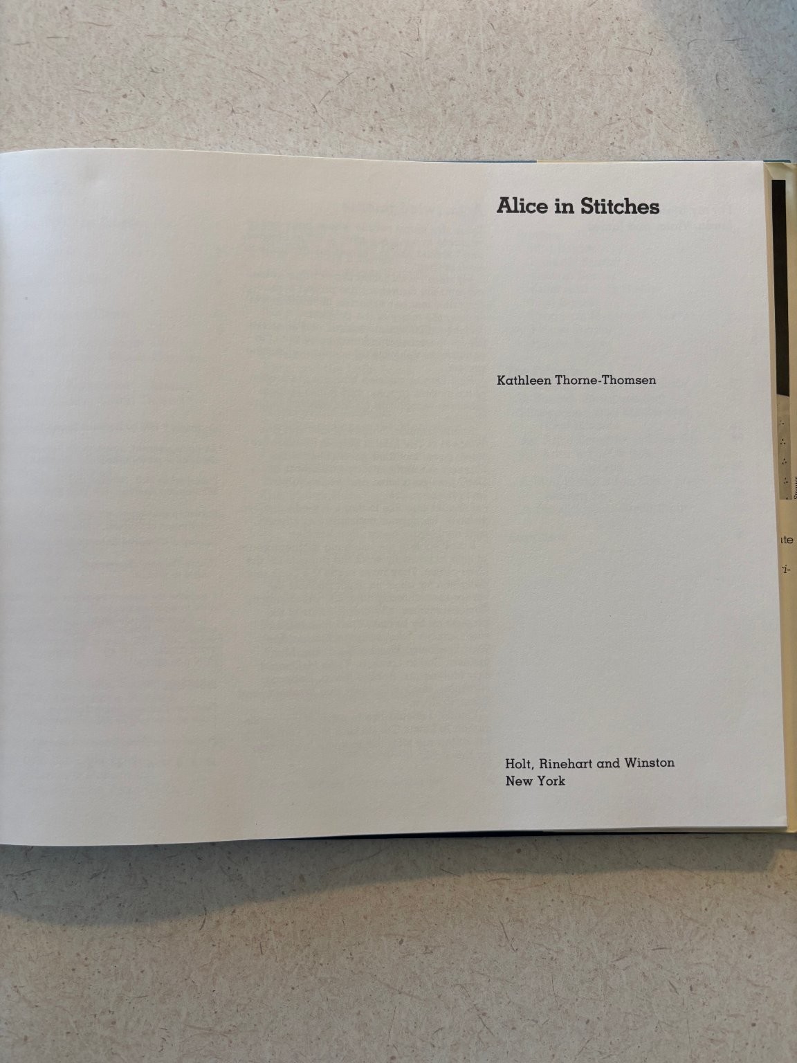 Alice in Stitches Kathleen Thorne-Thomsen 1979 First Edition Cross-Stitch Holt