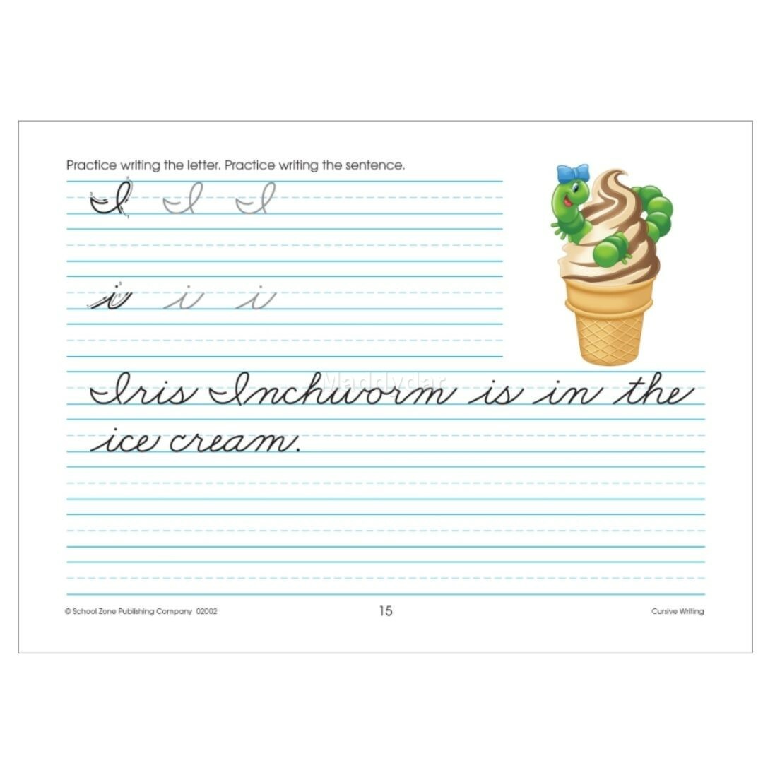 Cursive Alphabet Letters Writing Workbook Handwriting Worksheets Grades 3-4