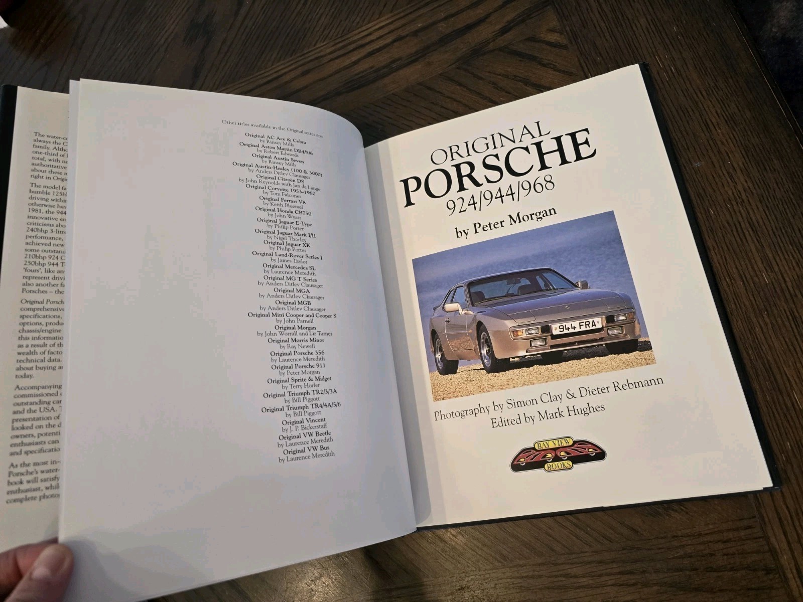 Original Porsche 924/944/968 By Peter Morgan. Out Of Print. With Dustcover.