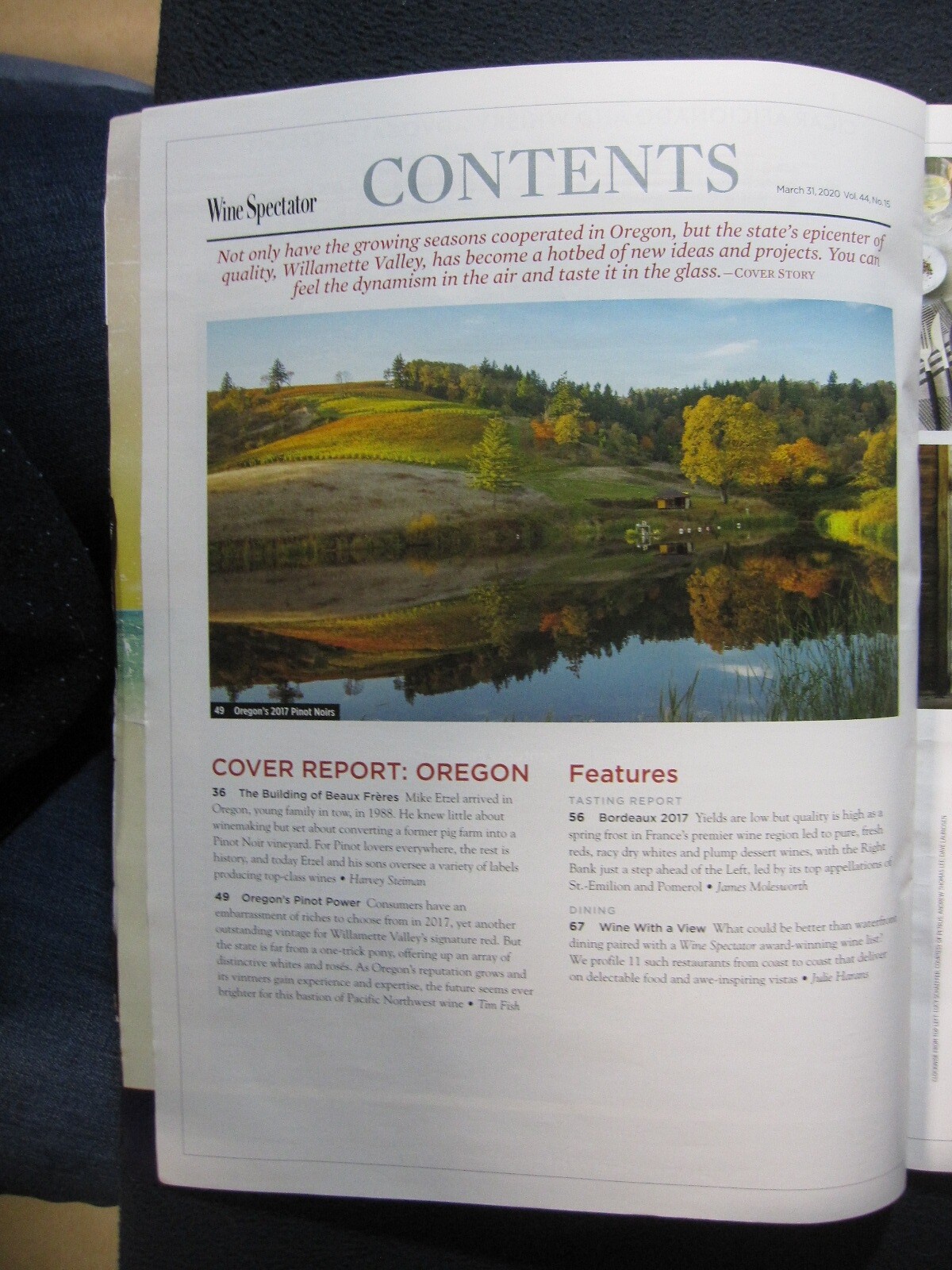 Wine Spectator Magazine March 31, 2020 | Oregons Pinot Power