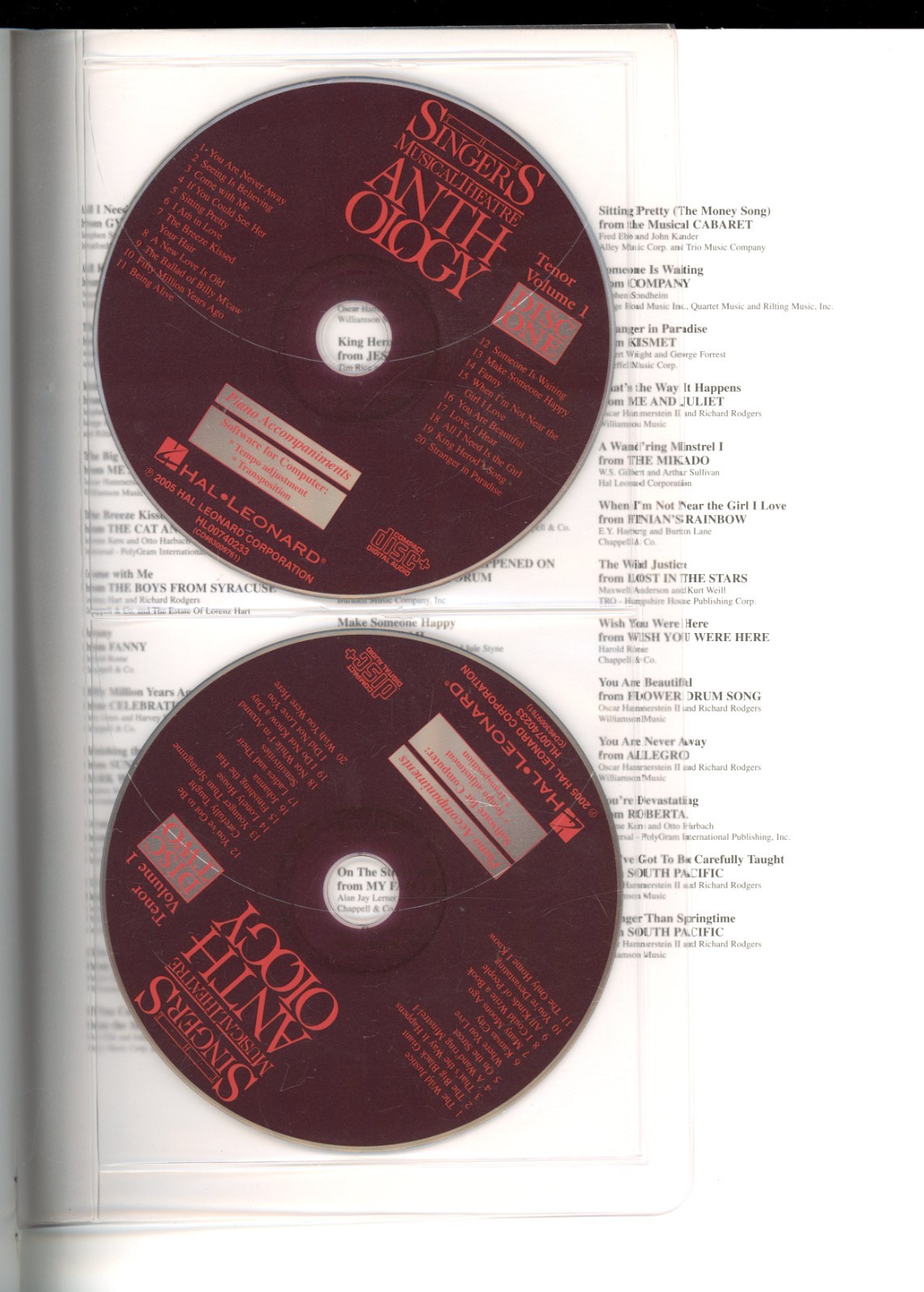 Singers Musical Theatre: Tenor Volume 1 Revised Ed. WITH TWO SEALED CDs