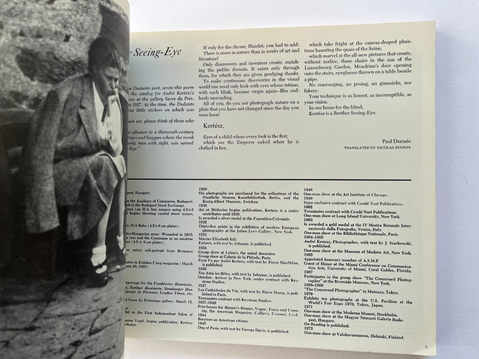 ANDRE KERTESZ ~ Sixty Years of Photography 1978 Paperback Edition